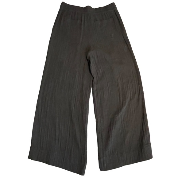 ME + EM Cheesecloth Cropped Wide Leg Black Pants - Picture 2 of 10